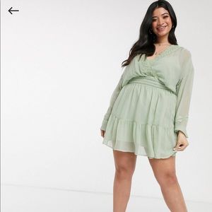 NWT ASOS Skater Dress in Sage Green